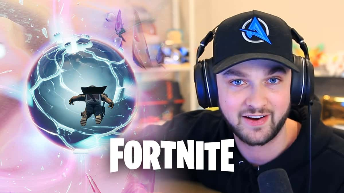 Ali-A next to Fortnite's Zero Point