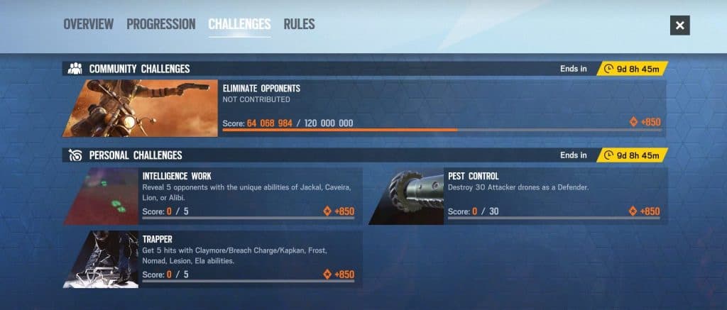 Rainbow Six Invitational 2021 battle pass challenges