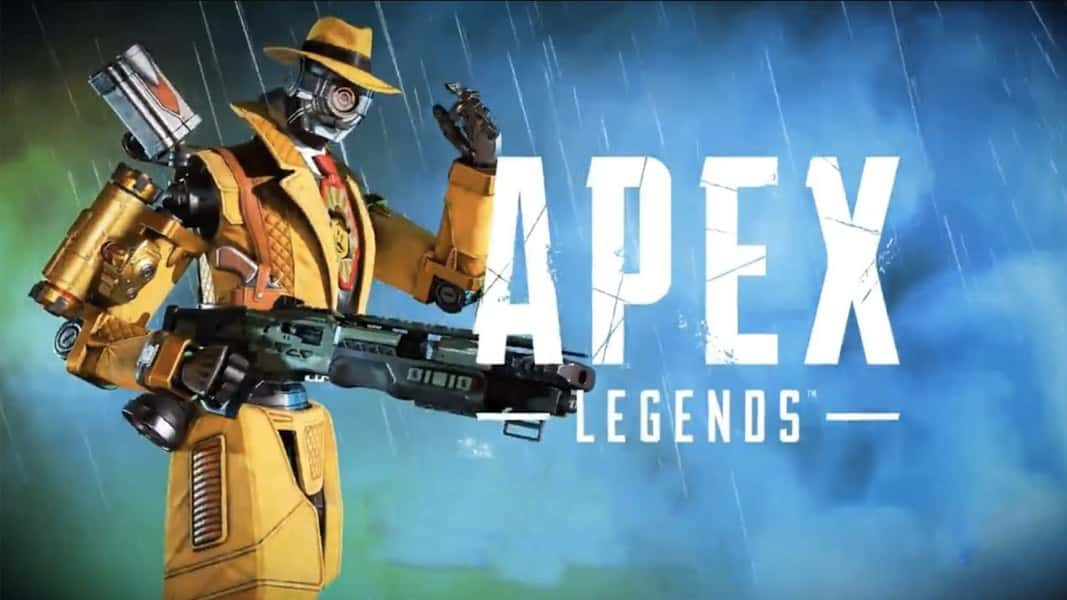 Pathfinder's Fight Night skin and Apex Legends logo