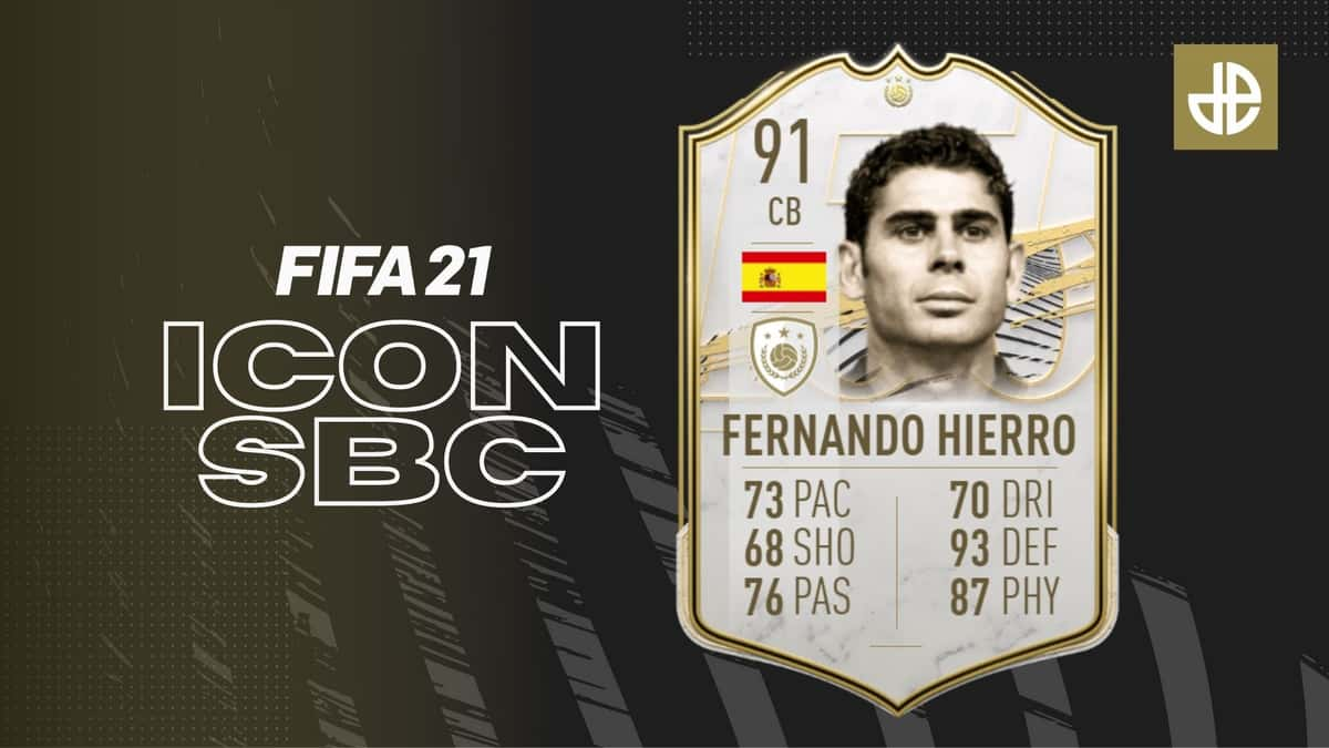 Fernando Hierro 91-rated ICON SBC FIFA 21 Ultimate Team requirements cost.