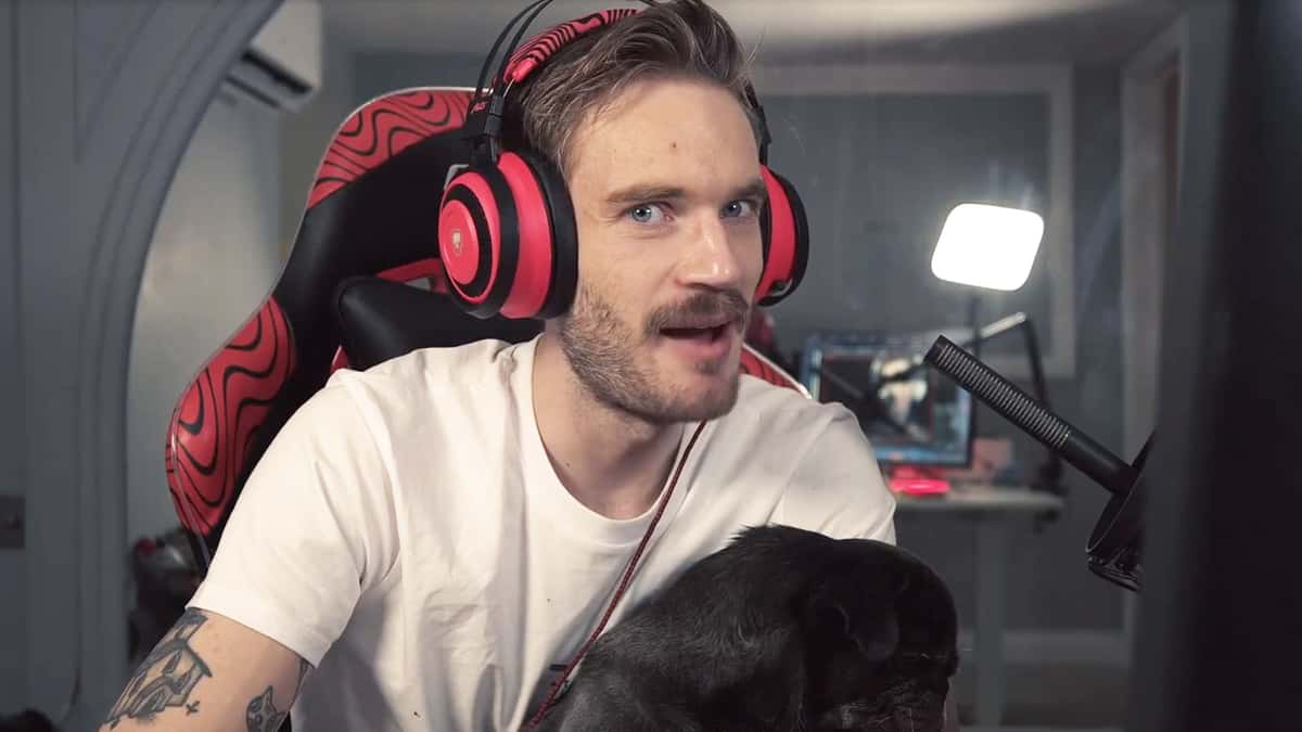 Screenshot of popular YouTuber PewDiePie.