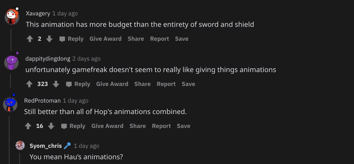 Pokemon players critical of Sword & Shield animations.