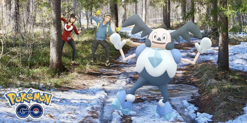 Screenshot of Pokemon Go Galarian Mr Mime December 2020 event.