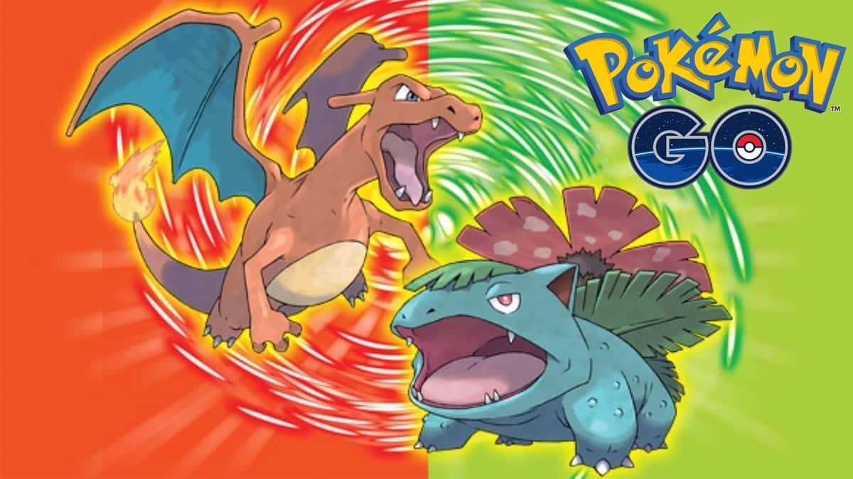 Screenshot of Pokemon's Charizard and Venusaur next to Pokemon GO logo.