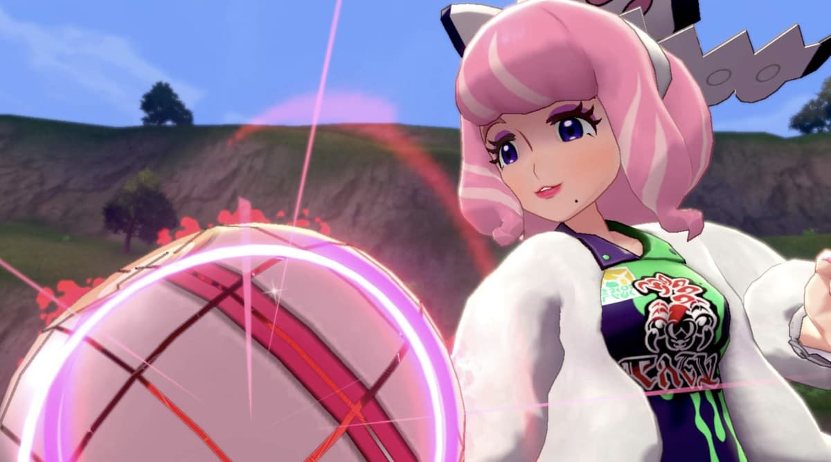 Screenshot of Pokemon Sword & Shield trainer Klara from Isle of Armor DLC.