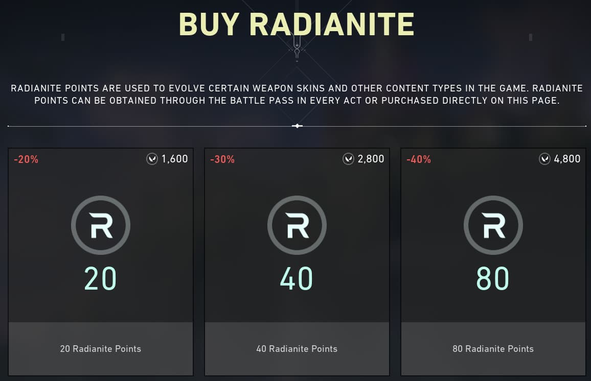 valorant radianite points 