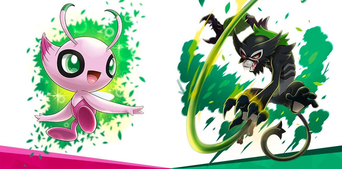 Screenshot of Celebi and Zarude in Pokemon Coco.