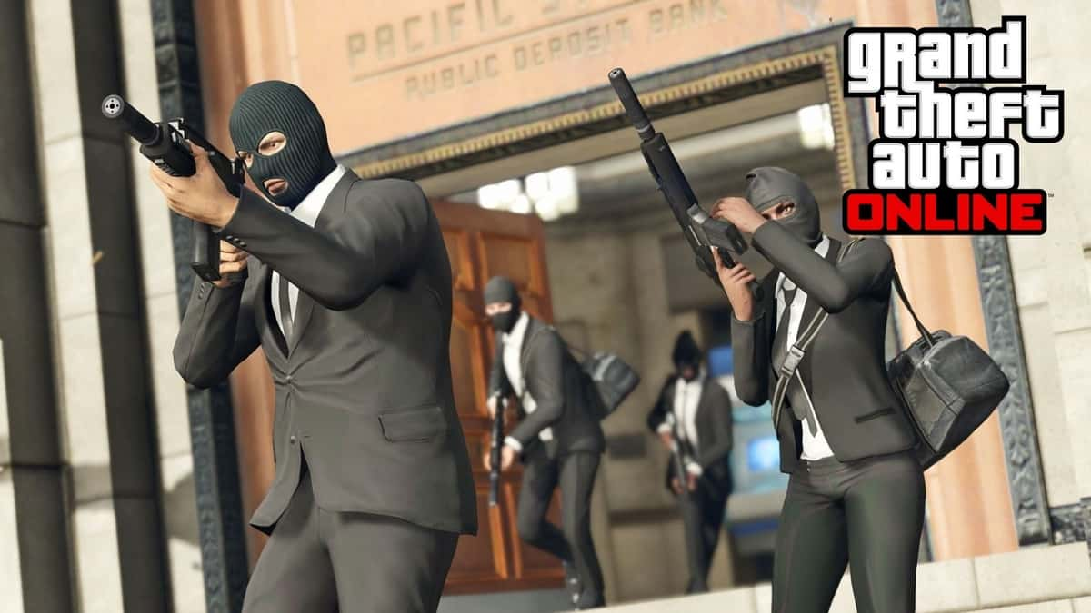 GTA players doing a bank heist