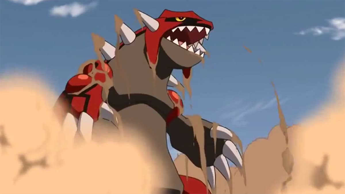 The best Ground-type Pokemon, Groudon, in the Pokemon anime