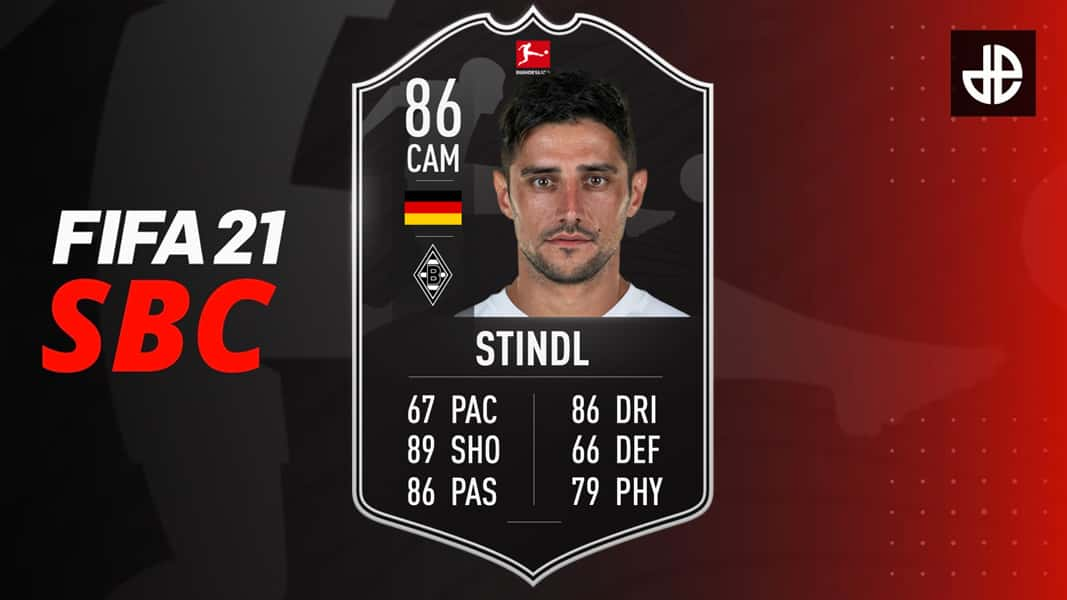 Lars Stindl POTM card on FIFA 21 background