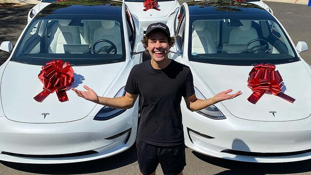 David Dobrik gift 5 teslas