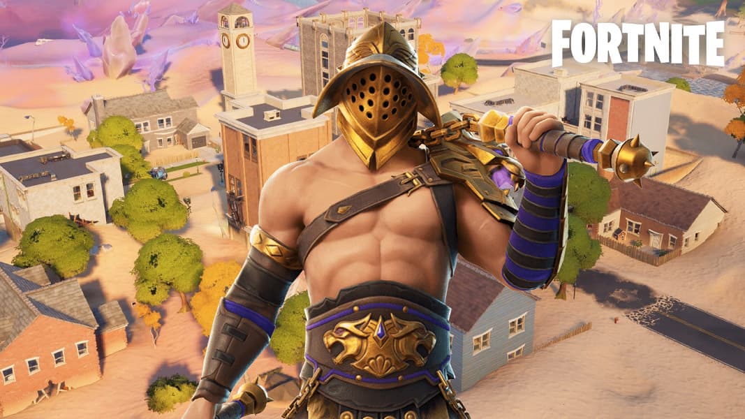 Fortnite gladiator skin at Salty Tower