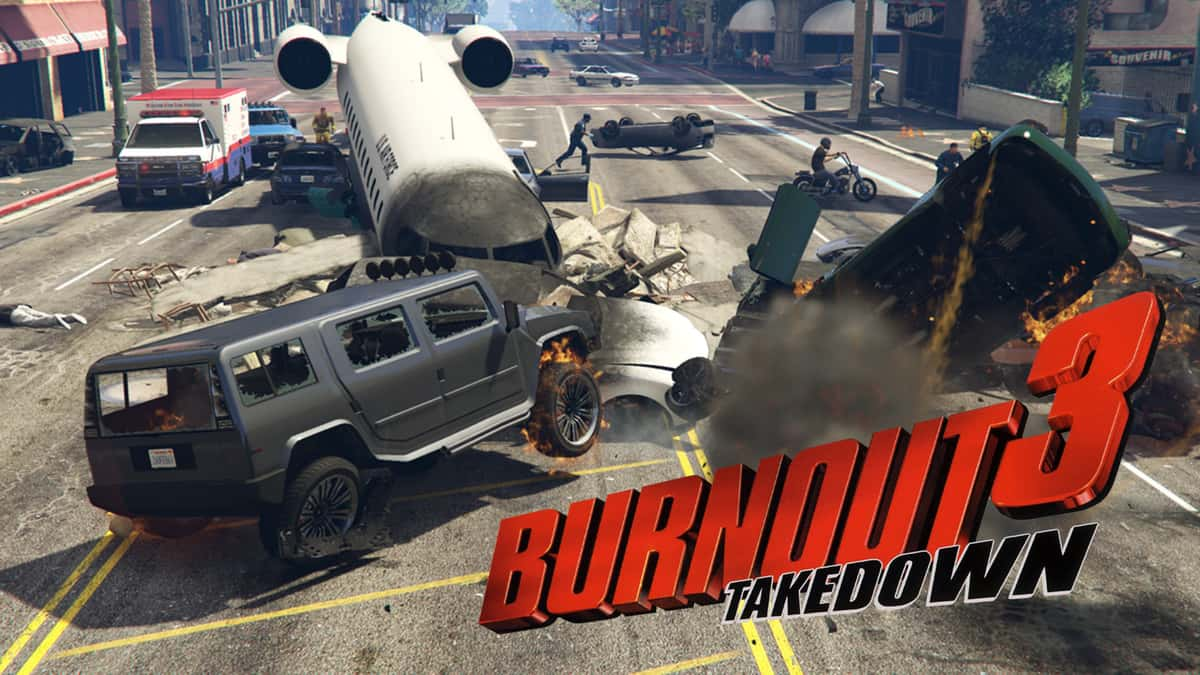 GTA V car crash in burnout 3 takedown