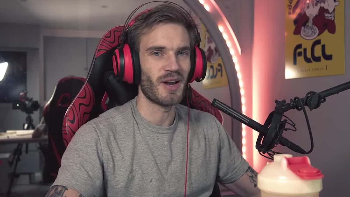 Screenshot of YouTuber PewDiePie announcing breaj.