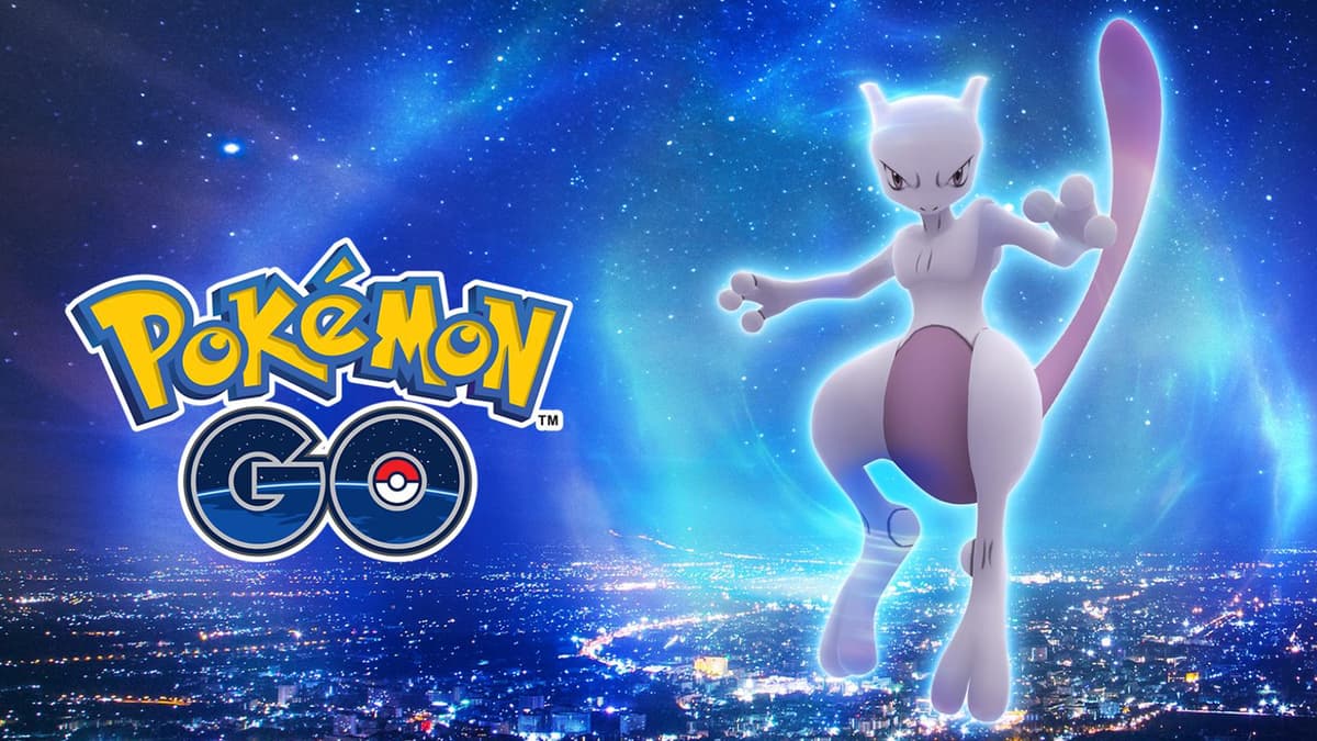 Screenshot of Mewtwo promo in Pokemon Go.