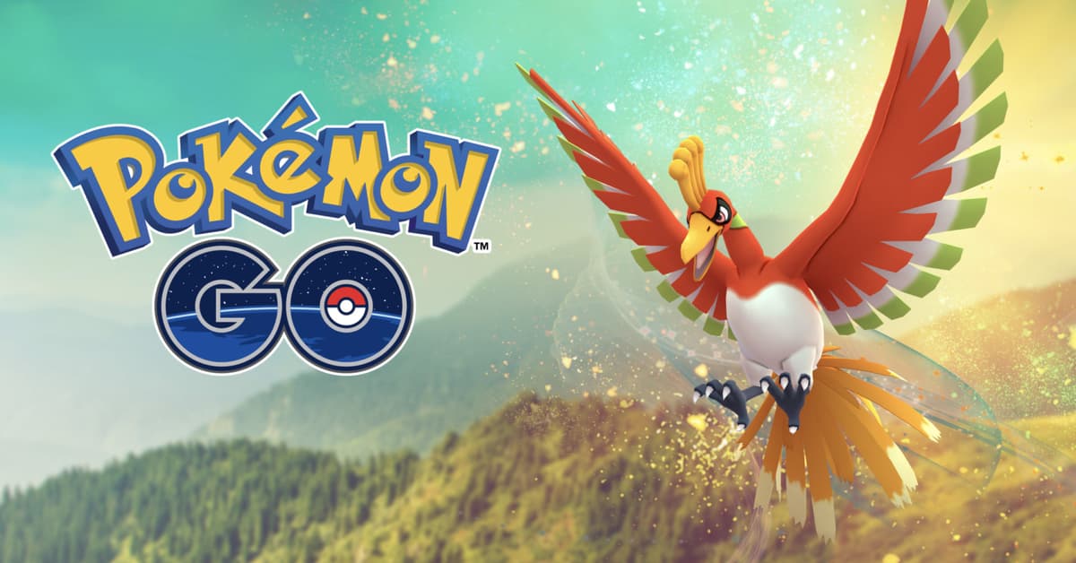 Pokemon Go Screenshot of Gold & Silver Legendary ho-oh promotional.