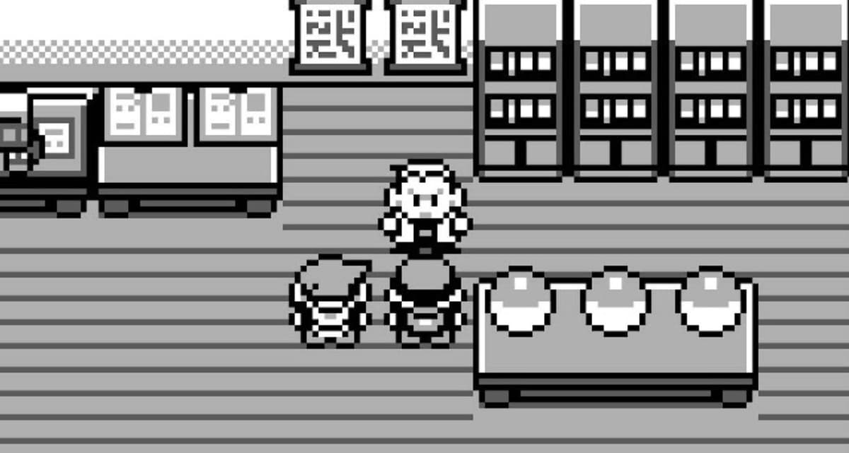 Screenshot of Pokemon Red & Blue choosing starter.