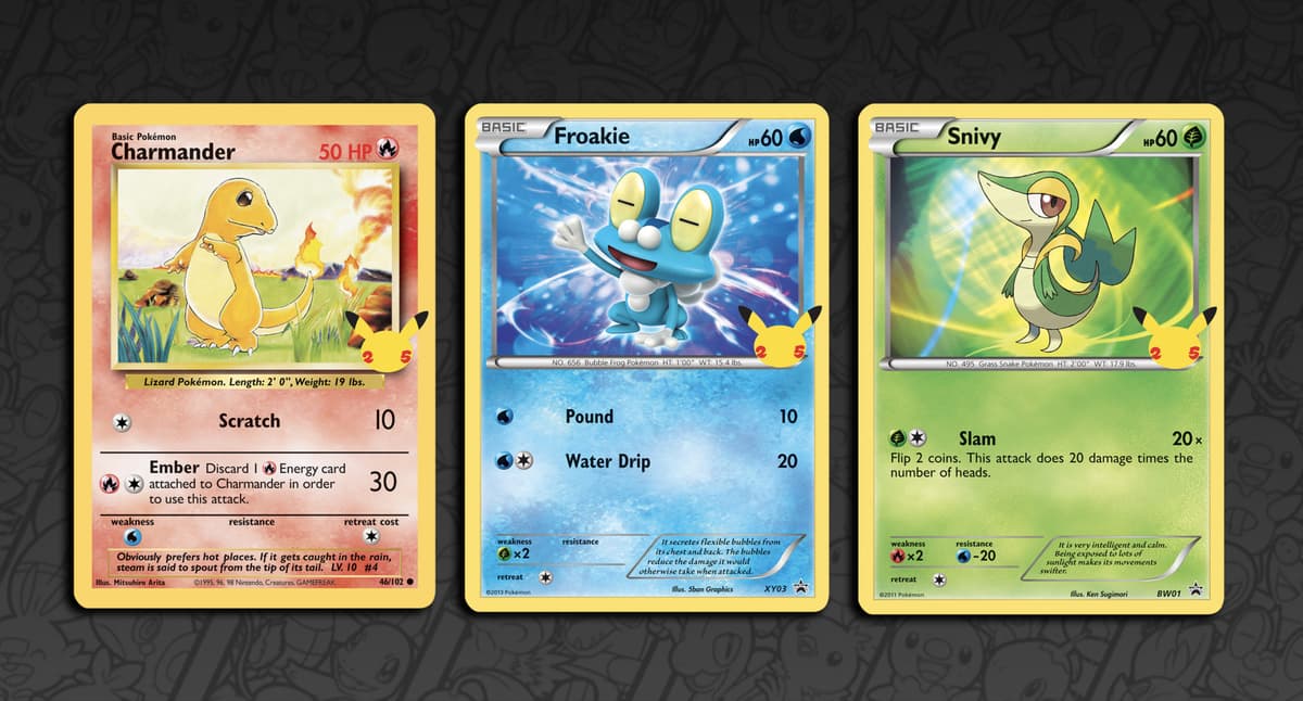 Screenshot of Pokemon First Partner pack 25th anniversary.