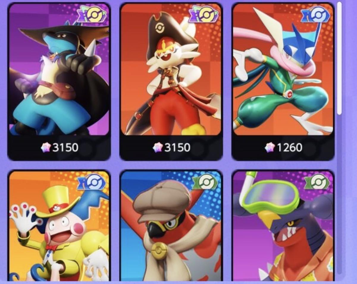 Pokemon Unite leaked screenshot of Skins.