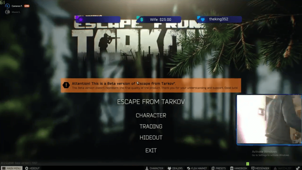 Escape from Tarkov streamer killamfcam