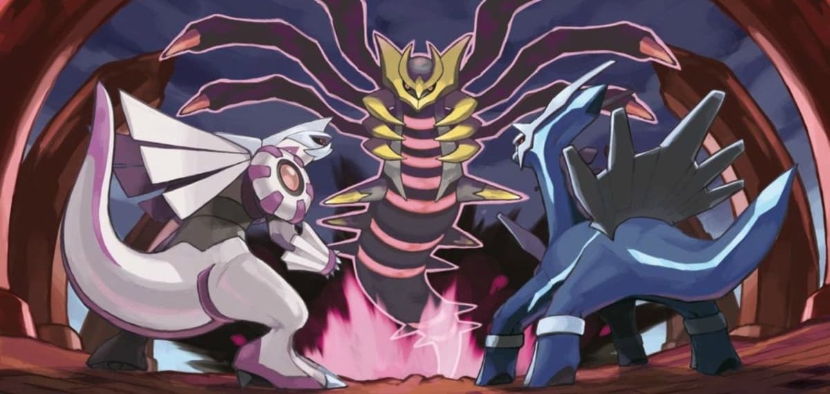 Screenshot of Pokemon Diamond & Peal legendaries Giratina, Palkia & Dialga.