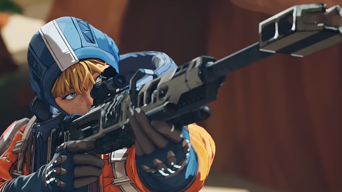 Wattson shoots a Kraber in the Apex Legends Season 8 trailer.