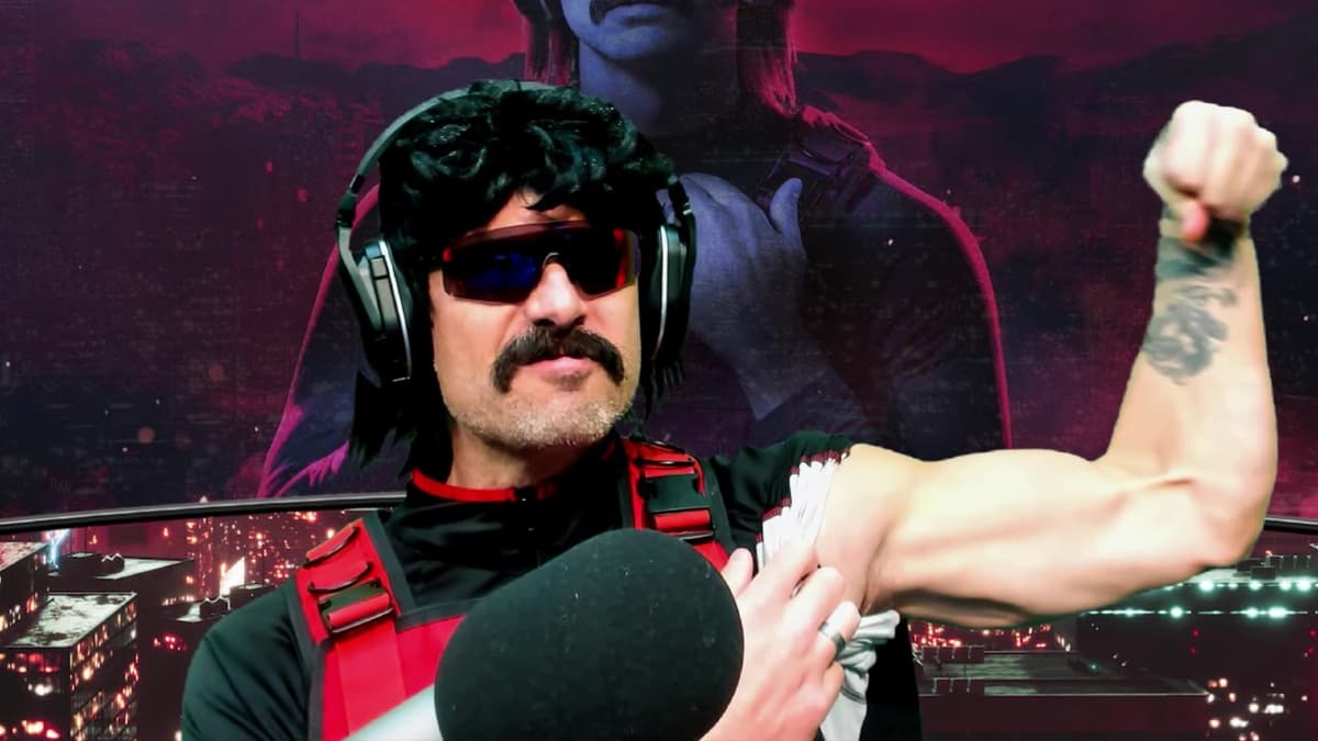 Dr Disrespect flexing his muscles