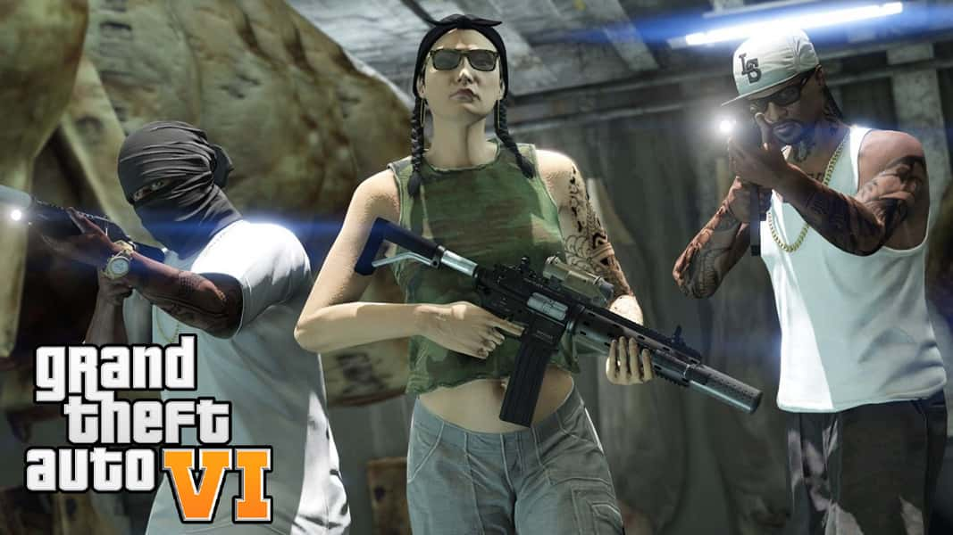 GTA onlien characters holding weapons