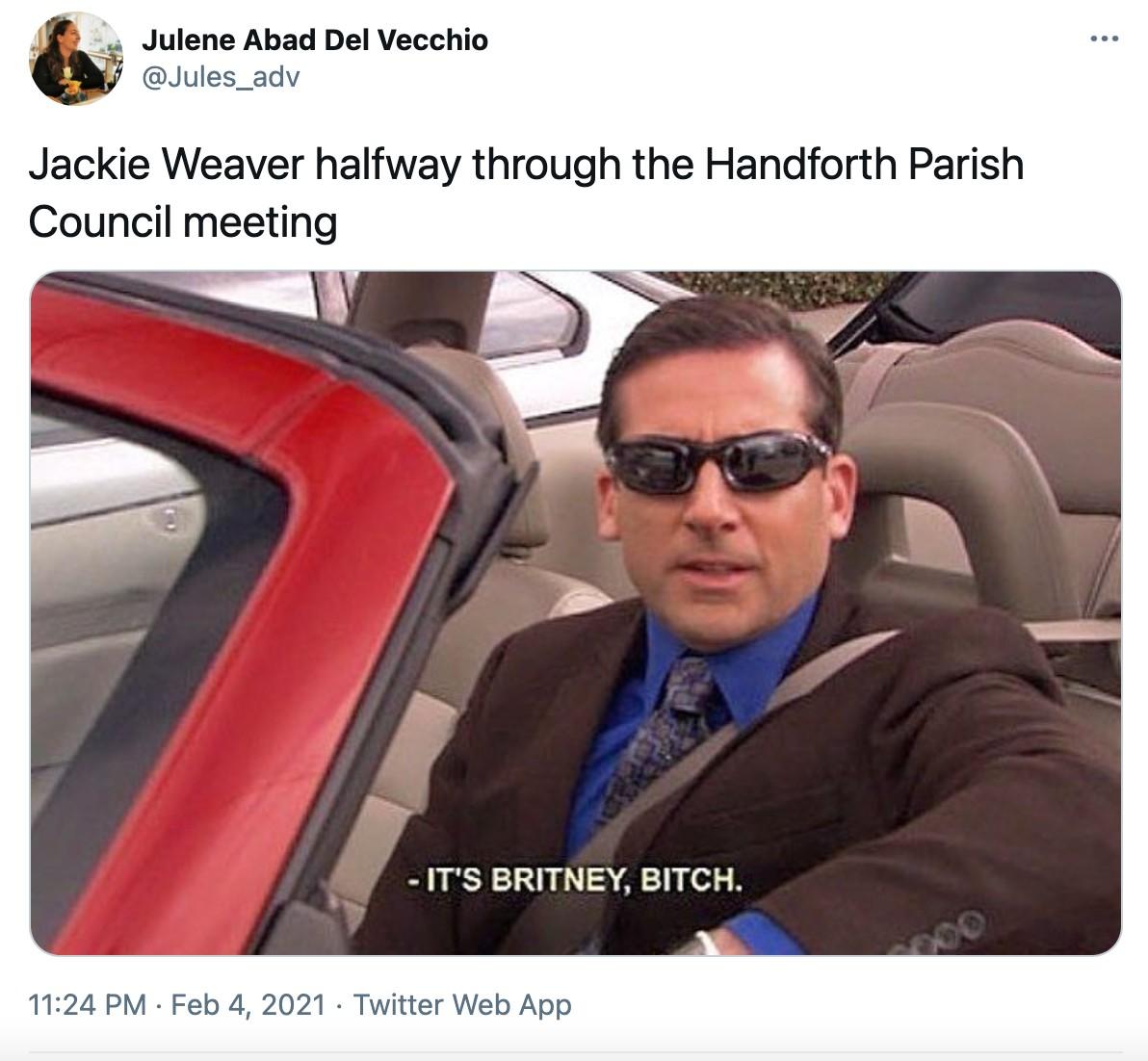 Meme about this Handforth parish council meeting on Twitter