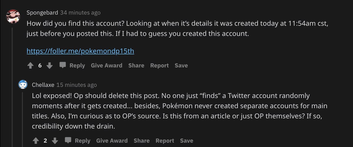 Screenshot of Pokemon fan possibly exposing Diamond & Pearl social media discovery.
