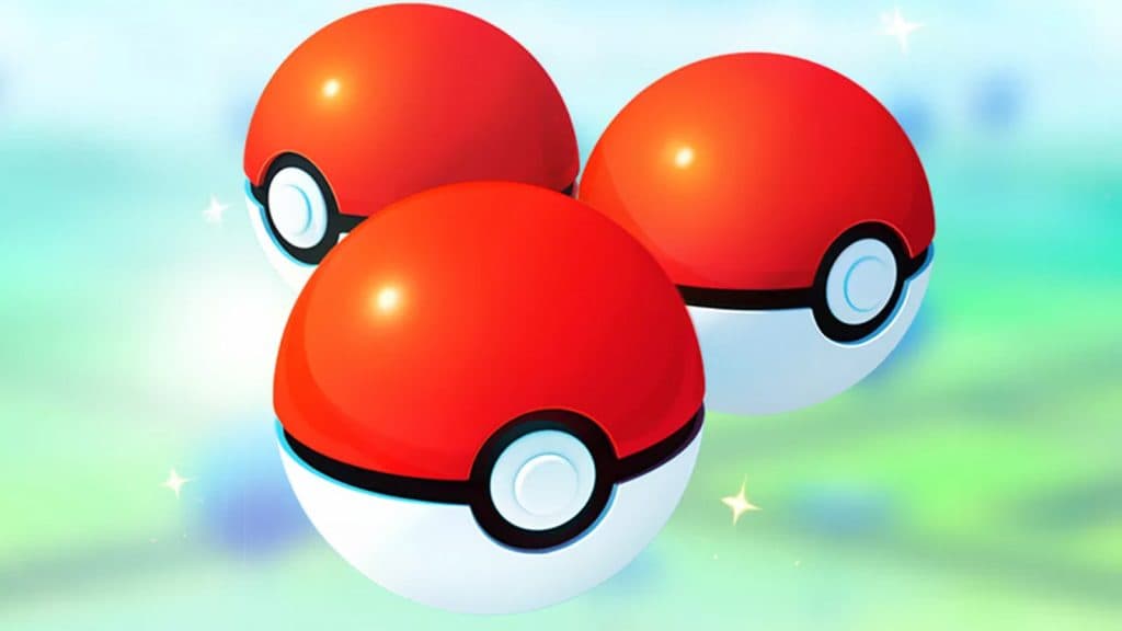 Screenshot of Pokeballs in Pokemon Go