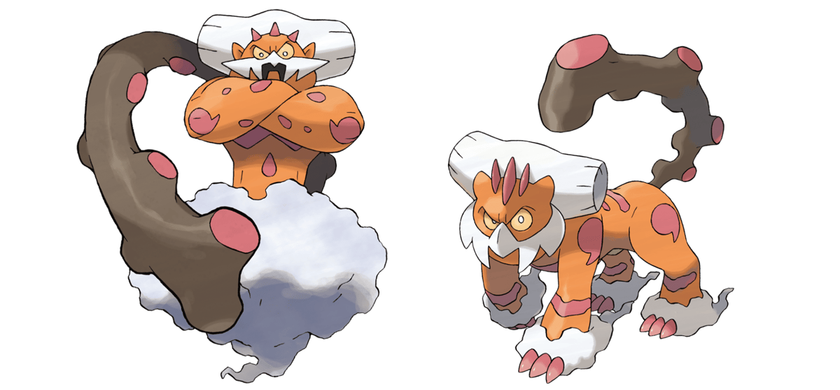 Screenshot of Legendary Pokemon Landorus Incarnate and Therian Formes.