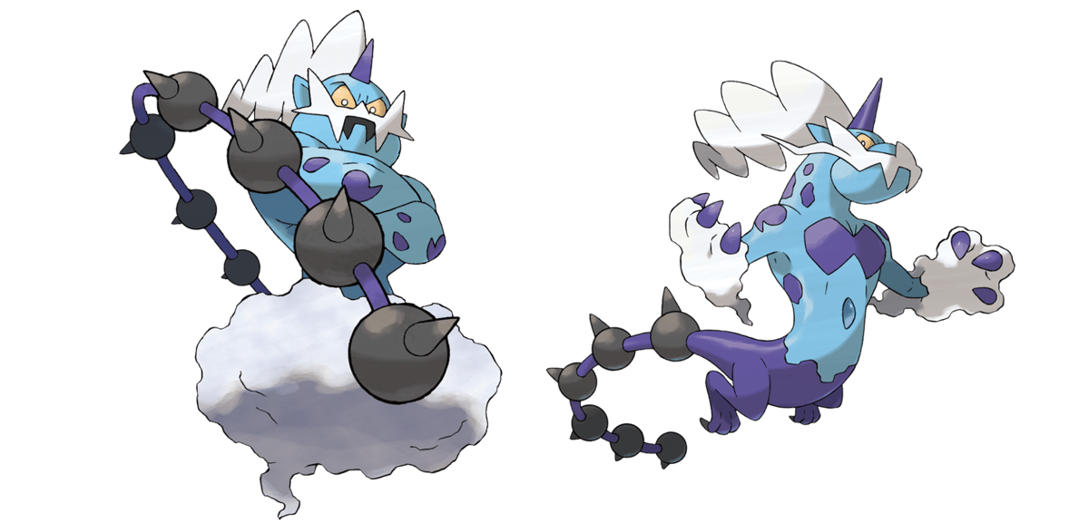 Screenshot of Pokemon Legendary Thundurus Incarnate & Therian Formes.