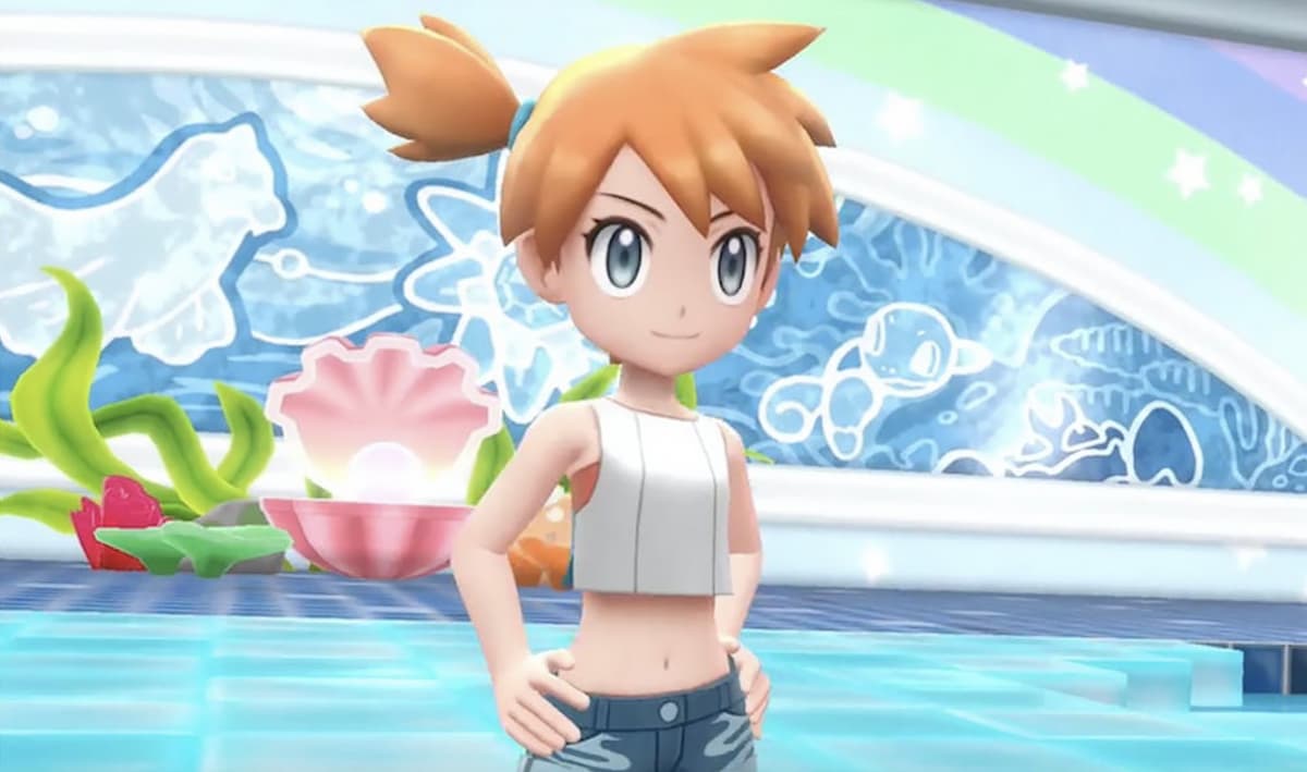 Screenshot of Gym Leader Misty in Pokemon Lets Go Pikachu.