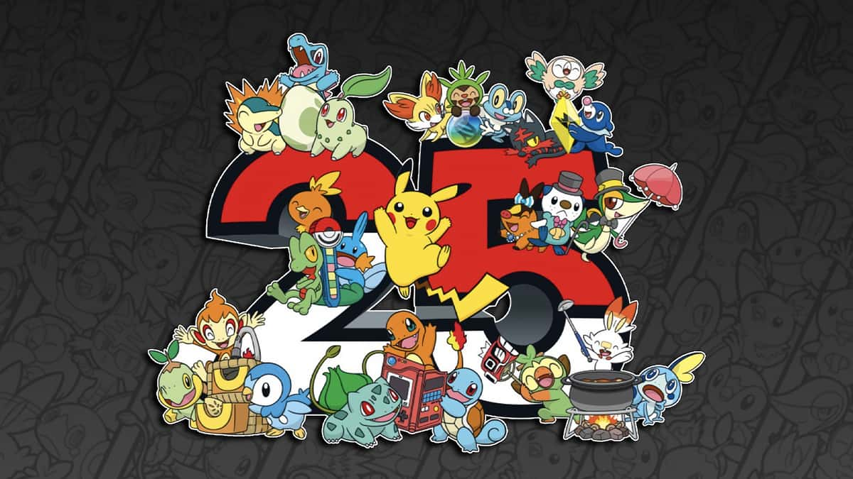 Screenshot of Pokemon 25th Anniversary promotion.