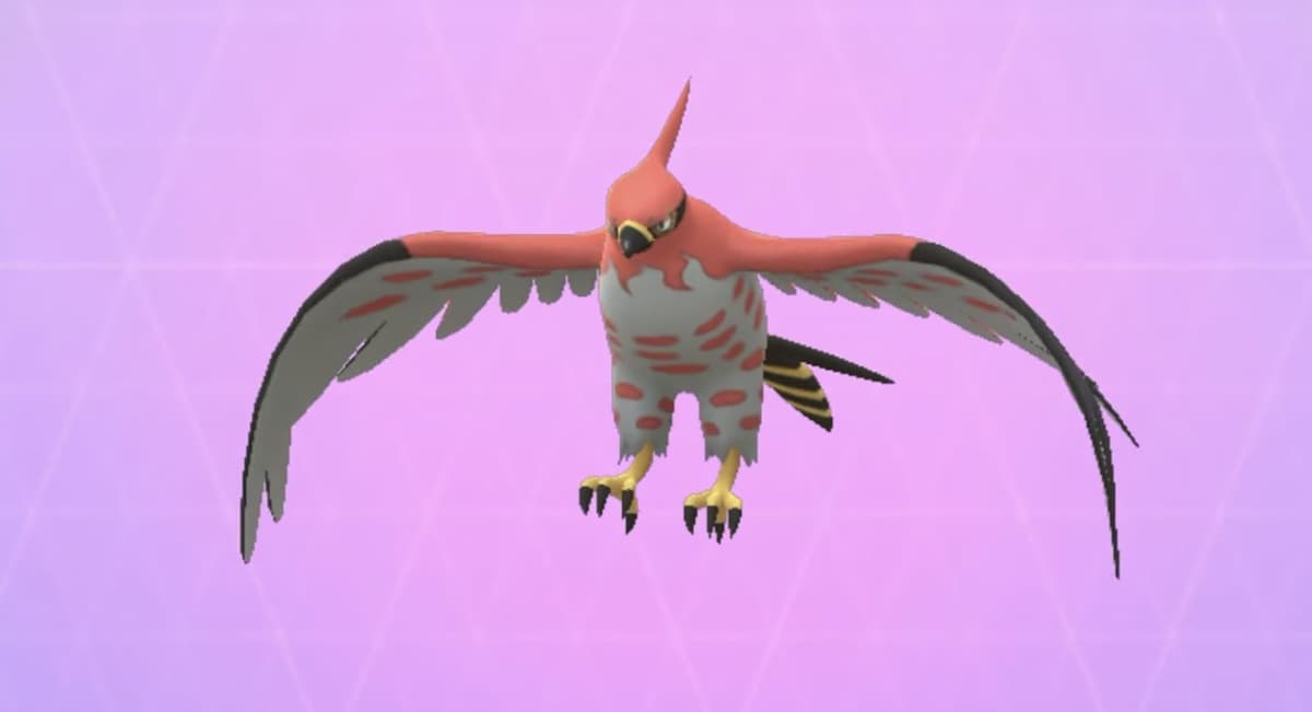 Screenshot of Talonflame Pokemon Go dex entry.