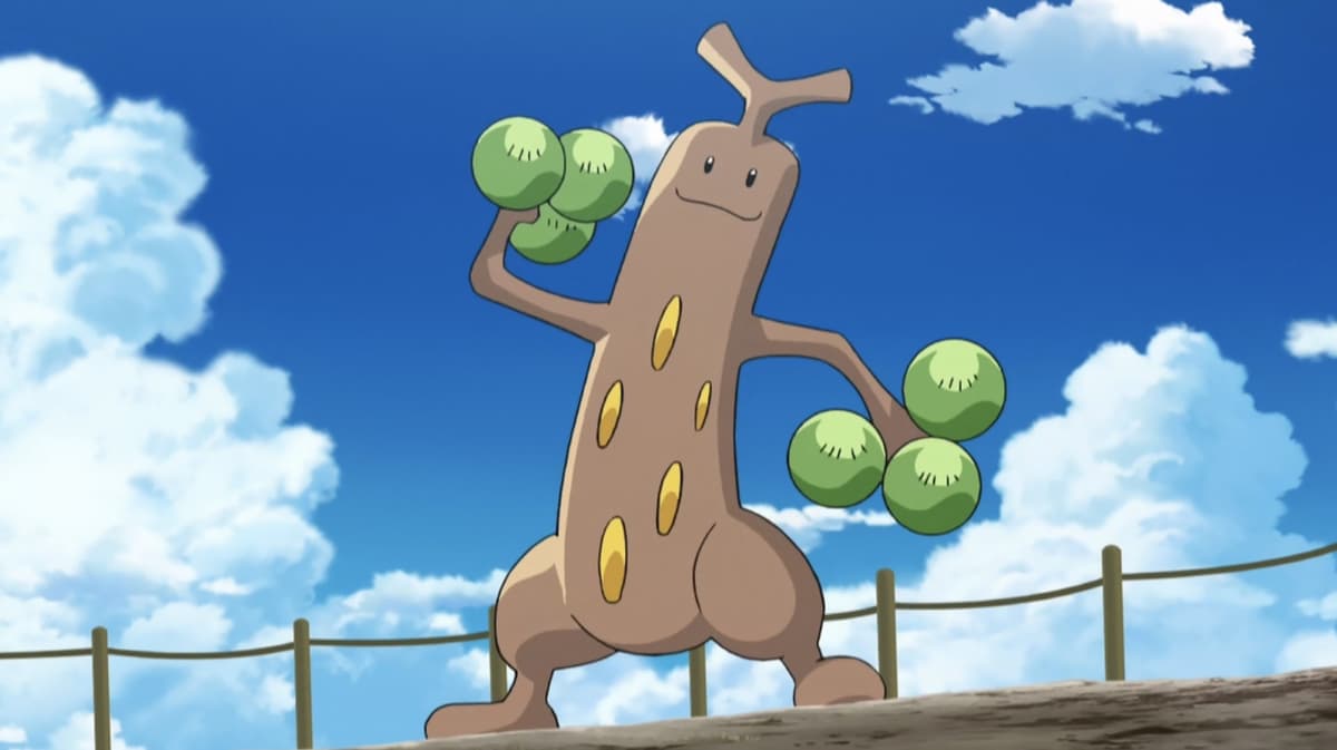 Screenshot of Gen II Sudowood in Pokemon anime.