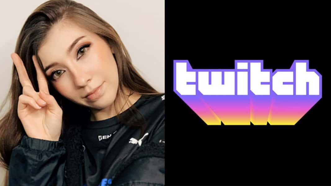 Image of the Twitch logo alongside Kaisa, a streamer