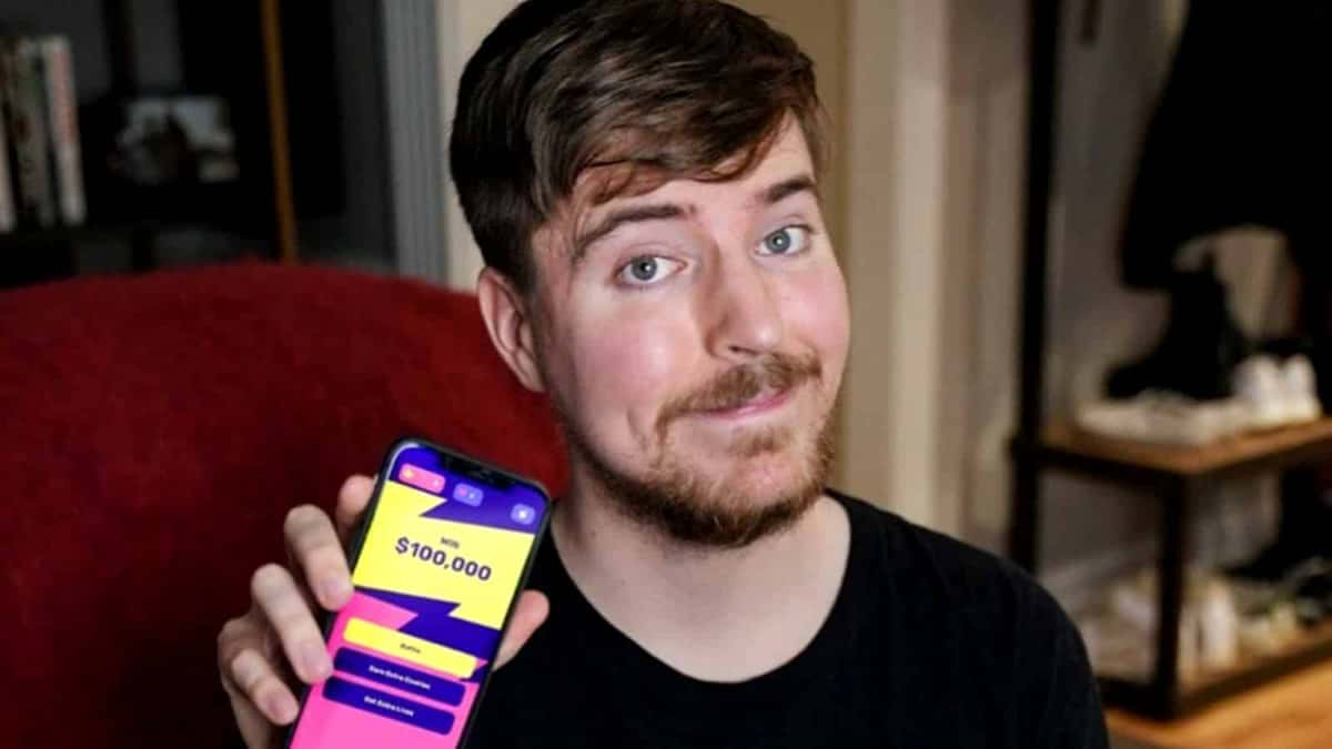 MrBeast shows Finger On The App