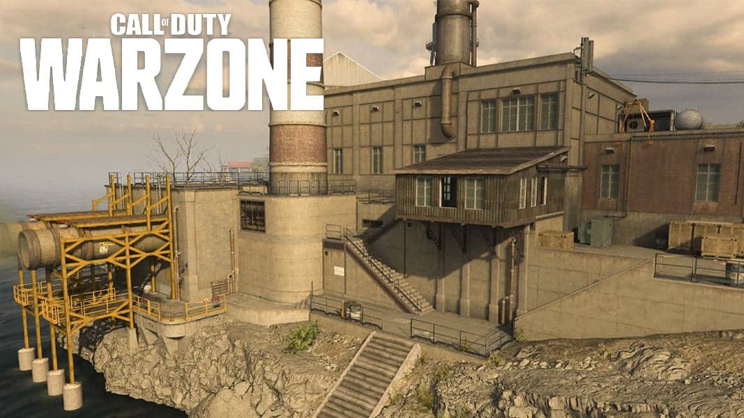 Rebirth Island in Warzone with Warzone logo