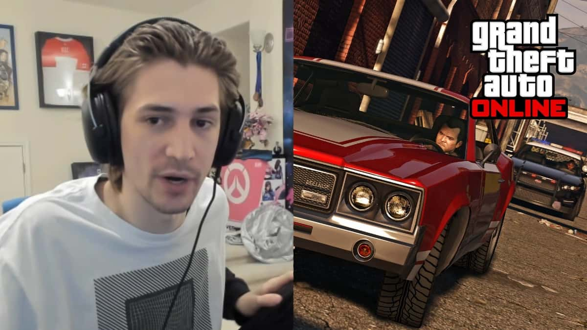 xQc streaming with GTA screenshot