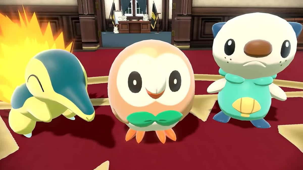 Screenshot of Pokemon Legends: Arceus starters.