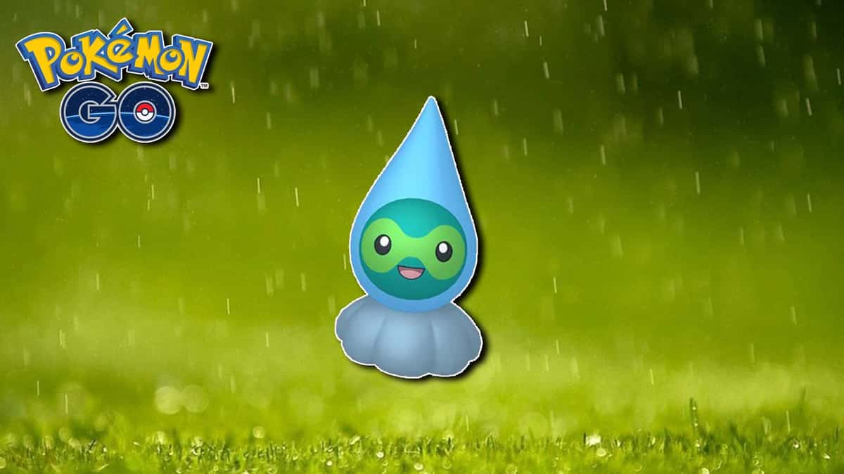 Screenshot of Shiny Castform over rain.