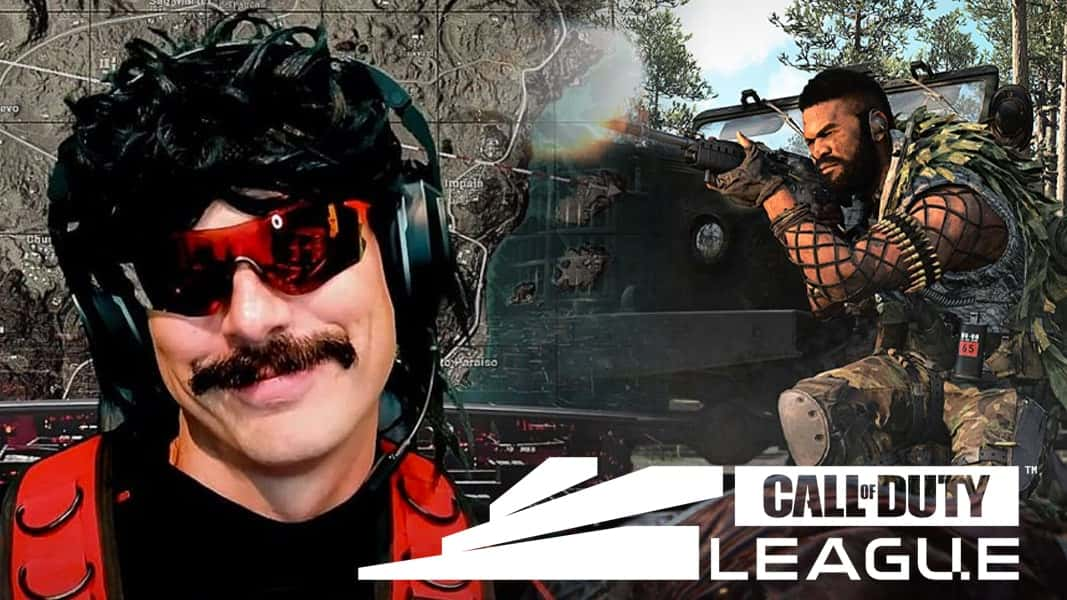 Dr Disrespect next to CoD League