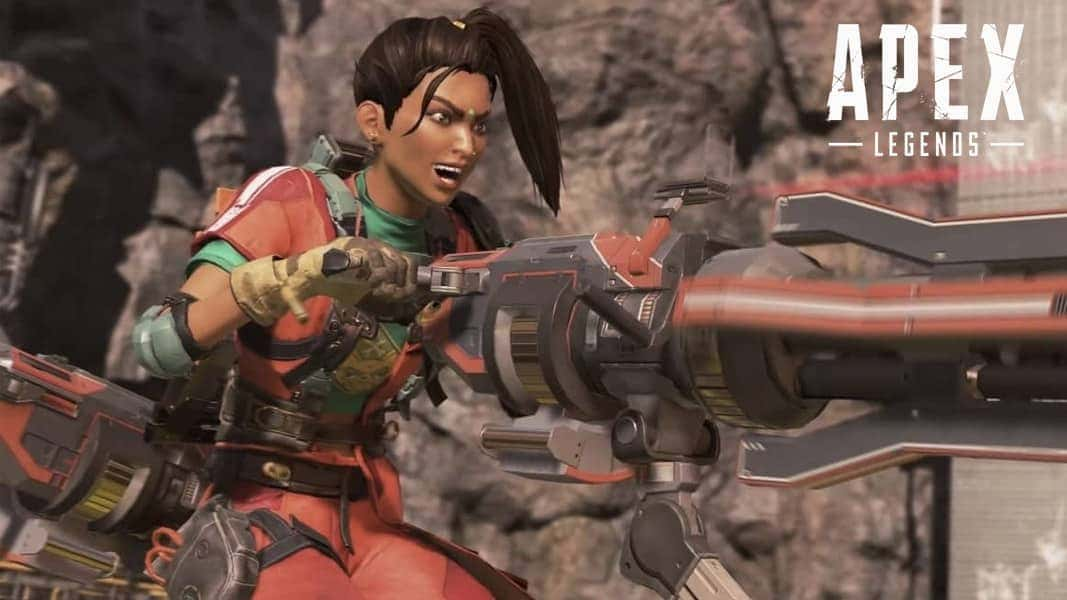 Rampart on her turret in Apex Legends