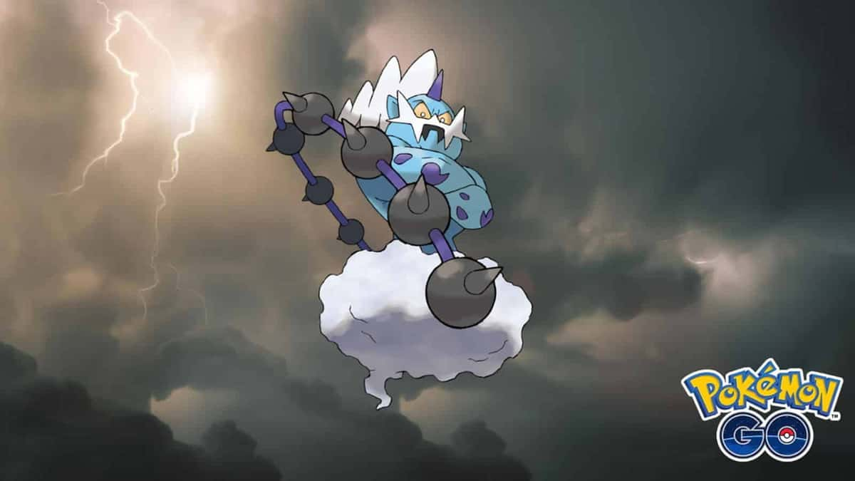 Screenshot of Pokemon Legendary Thundurus Incarnate Forme in Pokemon Go.