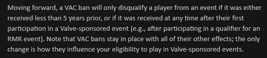 valve rmr events major vac ban