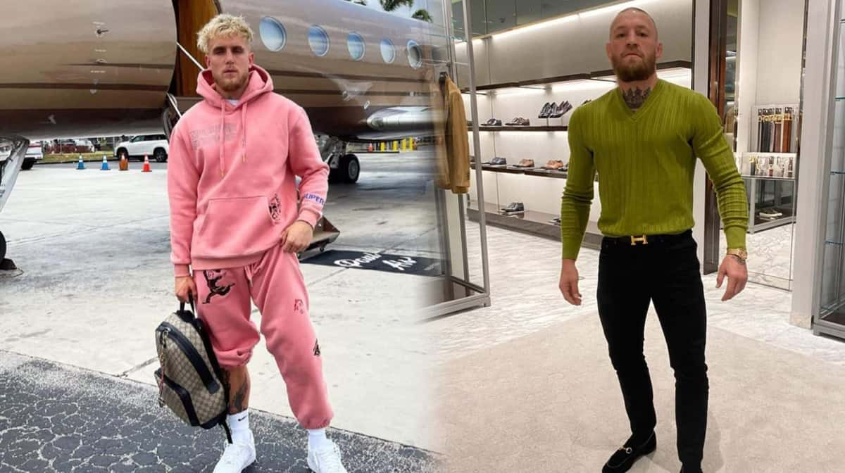 Conor McGregor next to Jake Paul