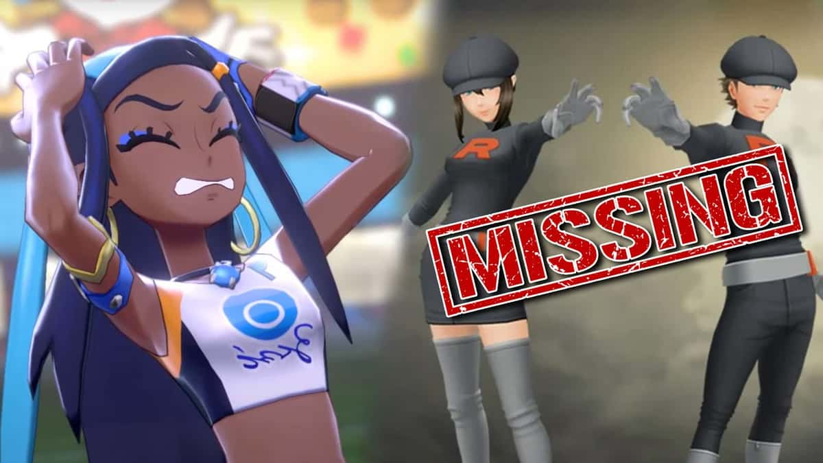 Pokemon Sword & Shield Nessa next to Pokemon Go team rocket