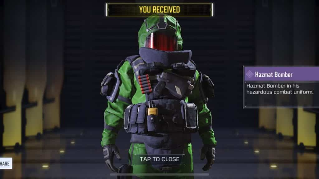 CoD Mobile Hazmat bomber skin